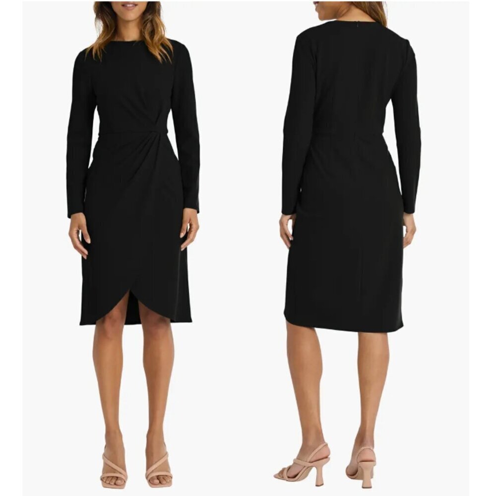 NWT New Maggy London Long Sleeve Tulip Black Dress Size 10